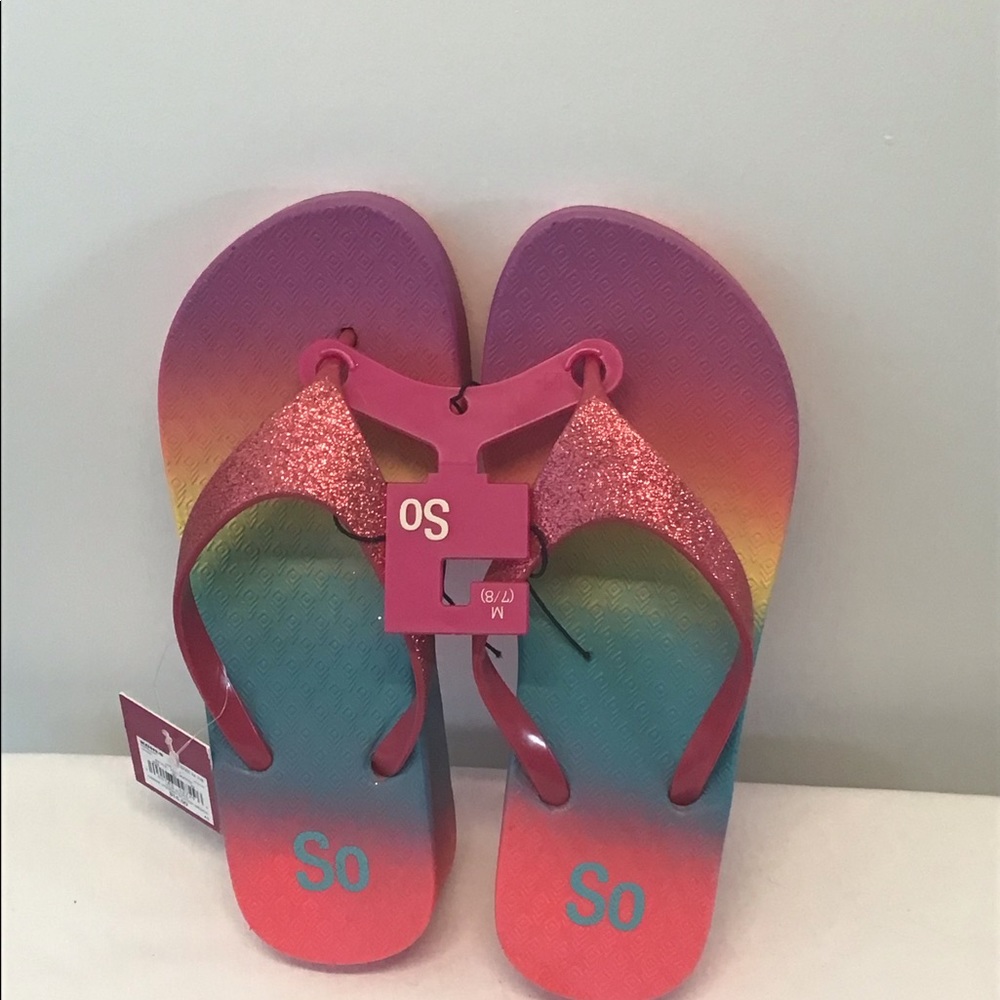 Sandals Glitter Ombré Thong Wedge - NWT Sz 7/8M